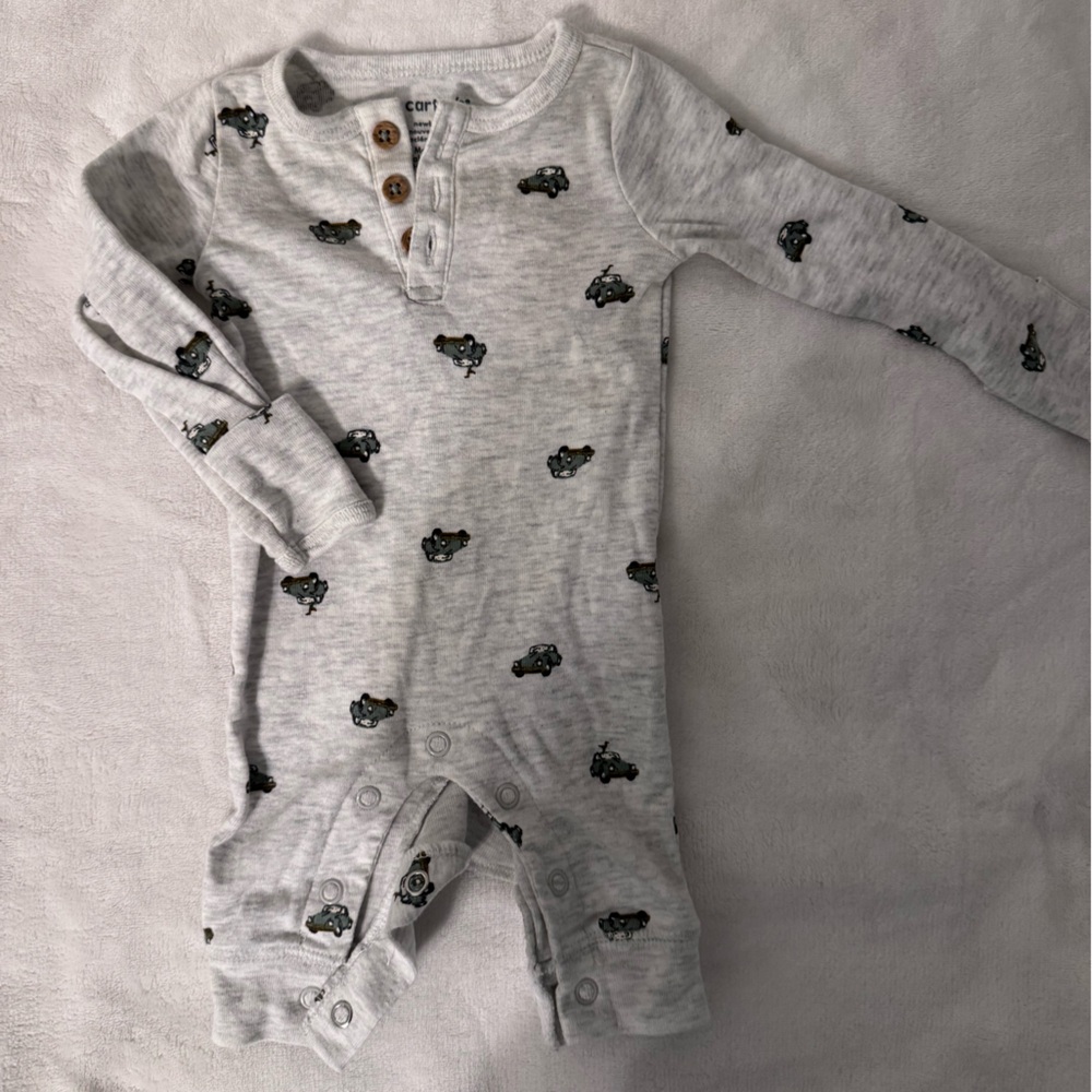 Carter's Light Gray Jumpsuit-NB